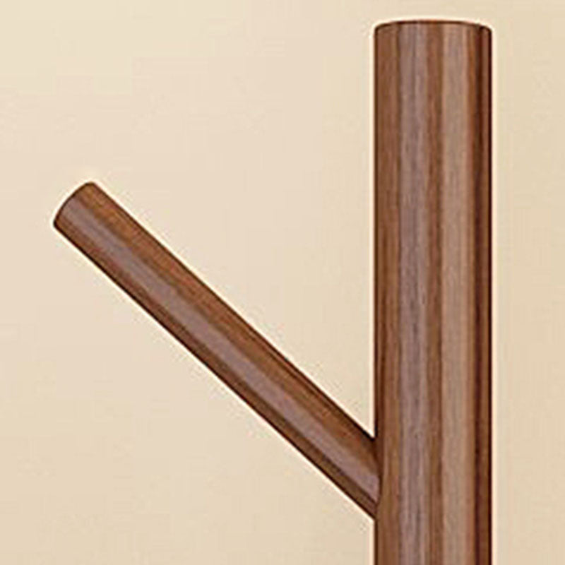 Modern Minimalist Rotatable Disk Branch Pine Wood MDF Clothes Tree Storage Shelf 3-Tier For Hallway &amp; Entryway