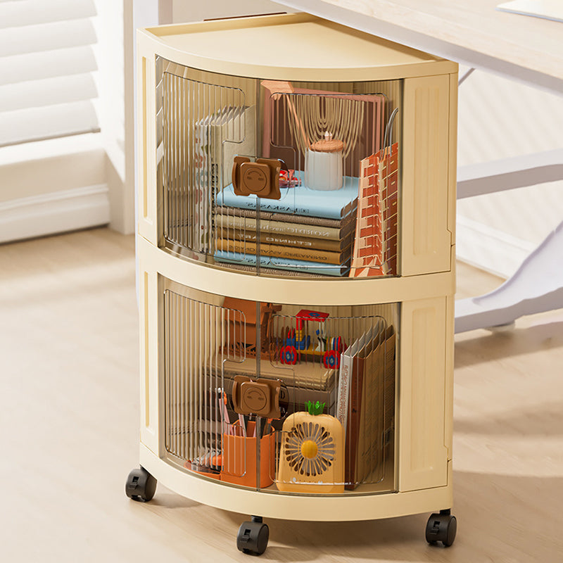 Modern Simplicity Foldable Fan-Shaped PP Movable Corner Storage Cabinet 1/2/3-Cabinet For Living Room