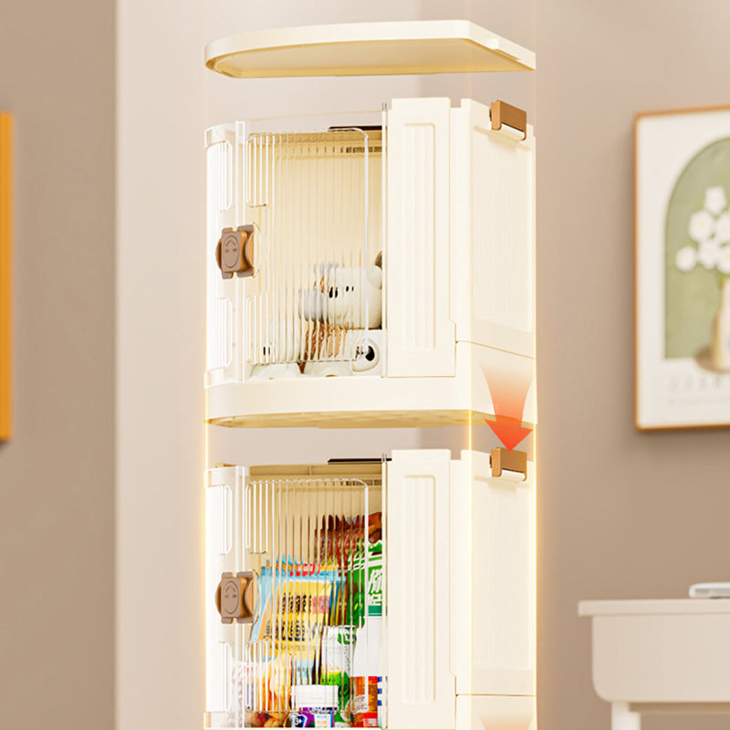 Modern Simplicity Foldable Fan-Shaped PP Movable Corner Storage Cabinet 1/2/3-Cabinet For Living Room