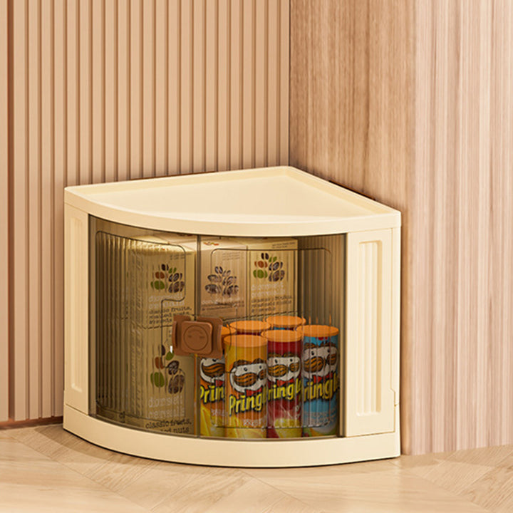 Modern Simplicity Foldable Fan-Shaped PP Movable Corner Storage Cabinet 1/2/3-Cabinet For Living Room