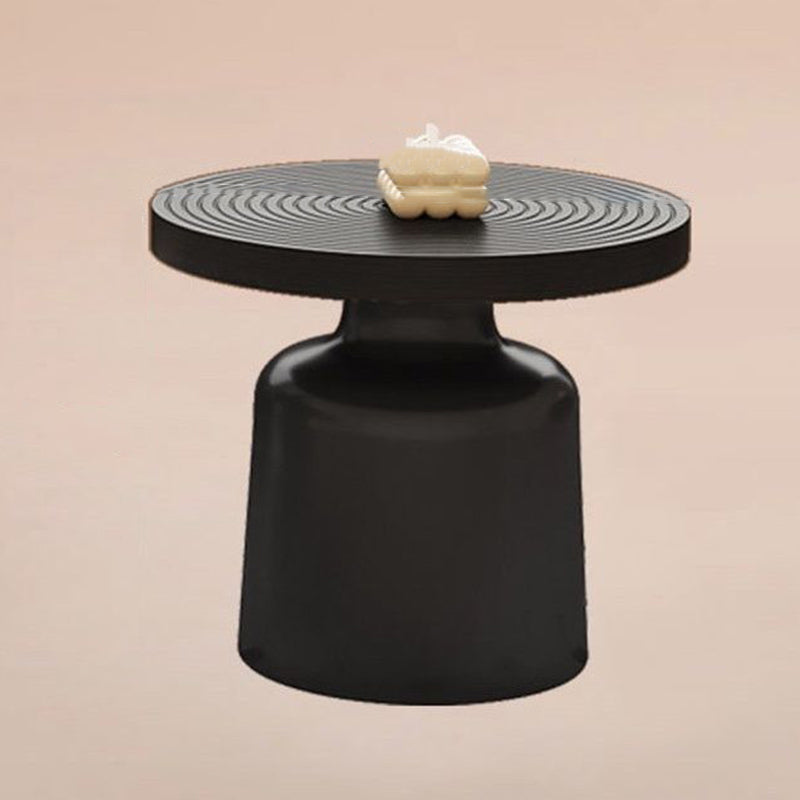 Ensemble de tables basses rondes en MDF et acier au carbone, motif vortex nordique contemporain, 1 niveau, pour salon 