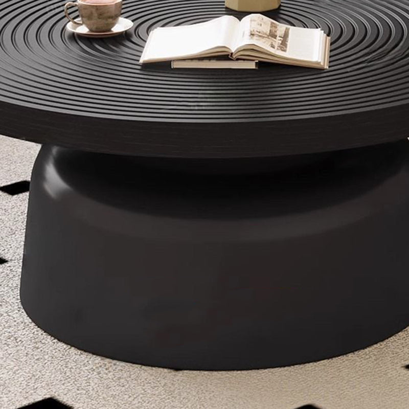 Ensemble de tables basses rondes en MDF et acier au carbone, motif vortex nordique contemporain, 1 niveau, pour salon 