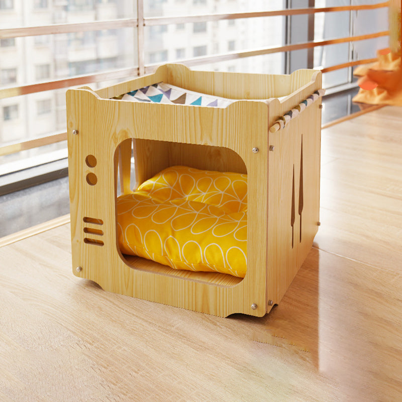 Lits pour chat intégrés en MDF carré robustes de style Art déco moderne, 1 armoire pour salon 