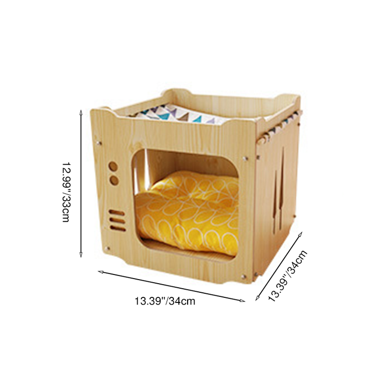Lits pour chat intégrés en MDF carré robustes de style Art déco moderne, 1 armoire pour salon 