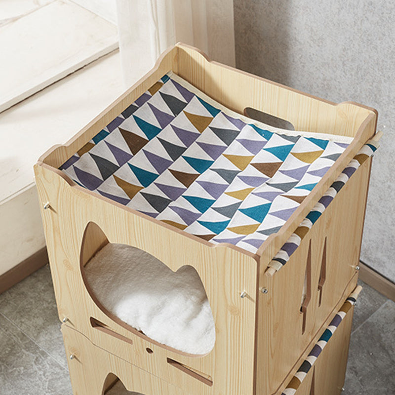 Lits pour chat intégrés en MDF carré robustes de style Art déco moderne, 1 armoire pour salon 