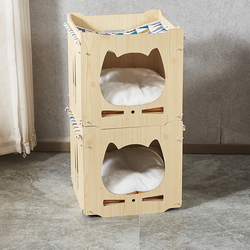 Lits pour chat intégrés en MDF carré robustes de style Art déco moderne, 1 armoire pour salon 