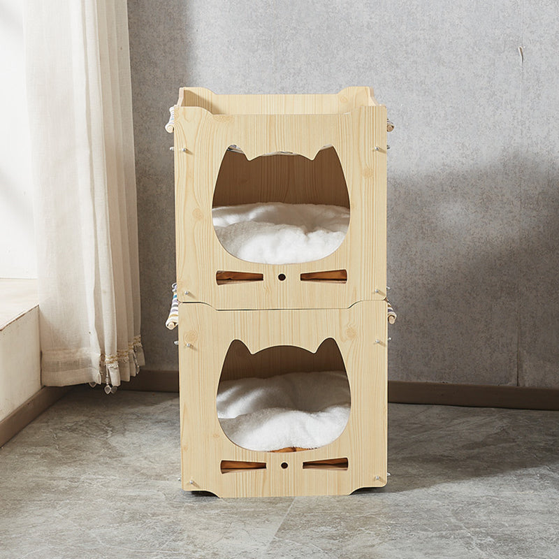 Lits pour chat intégrés en MDF carré robustes de style Art déco moderne, 1 armoire pour salon 