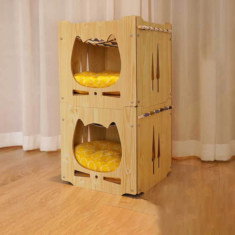 Lits pour chat intégrés en MDF carré robustes de style Art déco moderne, 1 armoire pour salon 