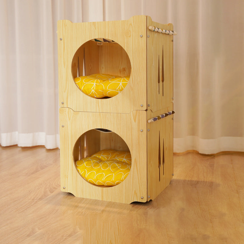 Lits pour chat intégrés en MDF carré robustes de style Art déco moderne, 1 armoire pour salon 