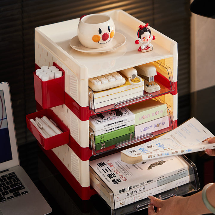 Modern Minimalist Rectangular PP PET Perforated Board Desktop Storage Shelf 2/3/4-Tier For Study