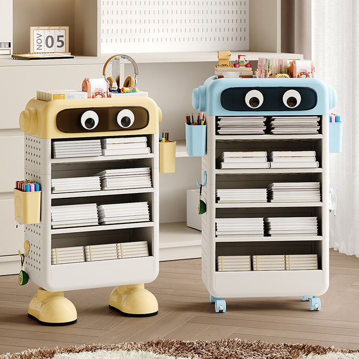 現代的なクリエイティブロボットPP床置き型多層キッズブックシェルフ3/4/5/6段階用 