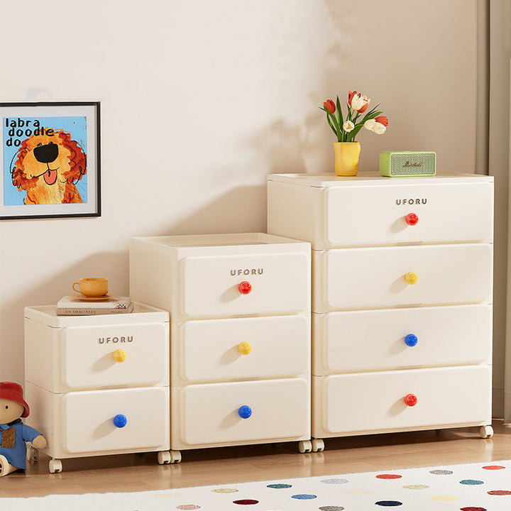 Moderner minimalistischer integrierter rechteckiger PP beweglicher mehrschichtiger Aufbewahrungsschrank 2/3/4-Schublade für Schlafzimmer 