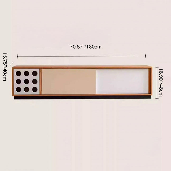 Traditioneller Vintage Rechteckiger Kiefernholz Massivholz Mehrschichtplatte TV Aufbewahrungsschrank 3-stufig für Wohnzimmer 