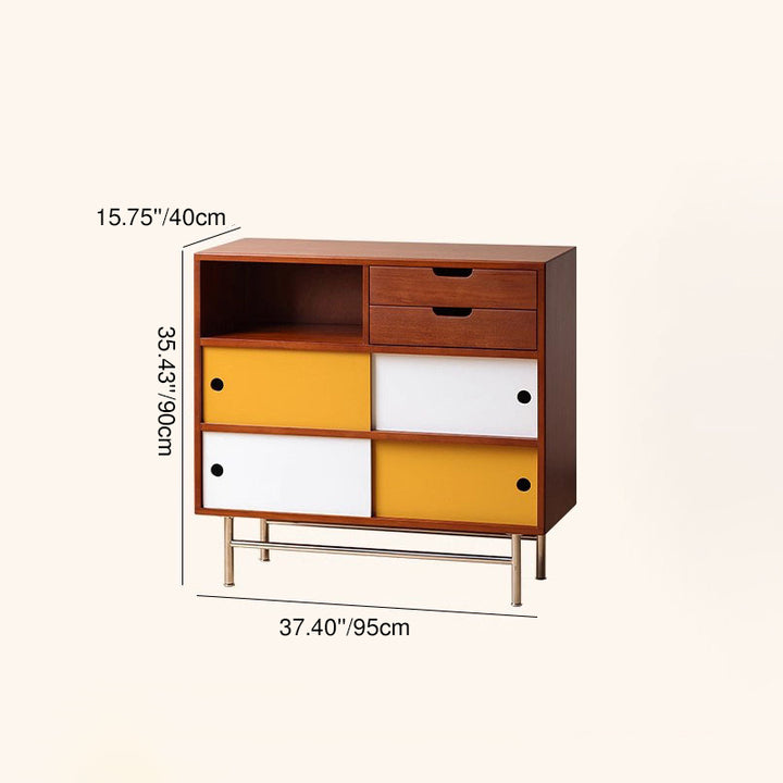 Traditioneller Vintage rechteckiger Kiefernholz Boxwood Massivholz Mehrschichtplatte Edelstahl Mehrfachfach Aufbewahrungsschrank 5-stufig für das Wohnzimmer 