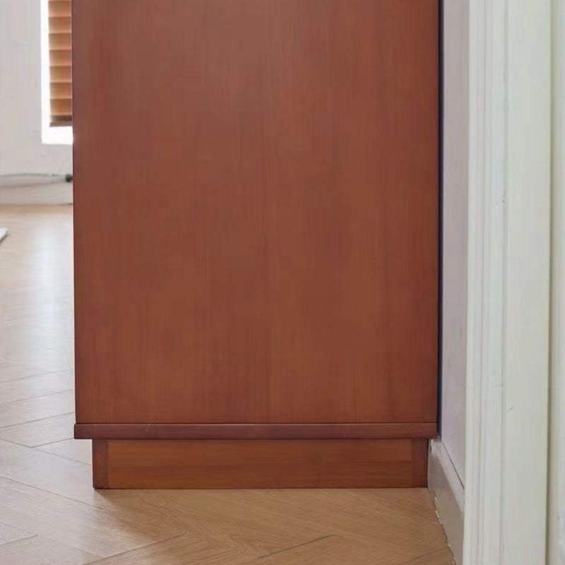 Buffet de rangement sur pied au design rétro contemporain, rectangulaire, en bois massif de buis, panneau multicouche, acier inoxydable et verre, à 4 tiroirs, pour salon et salle à manger 