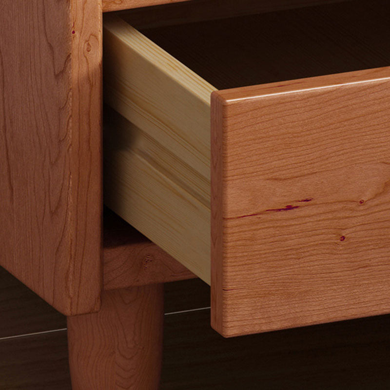 Table de chevet contemporaine nordique en bois d’hévéa, bois de pin, bois massif, panneau multicouche, verre nervuré, à 1 tiroir pour chambre à coucher 