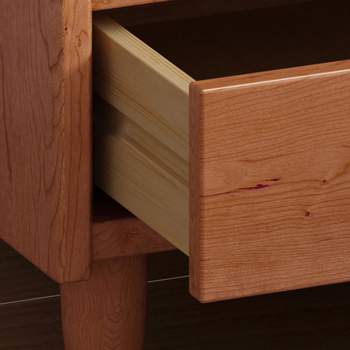 Table de chevet contemporaine nordique en bois d’hévéa, bois de pin, bois massif, panneau multicouche, verre nervuré, à 1 tiroir pour chambre à coucher 