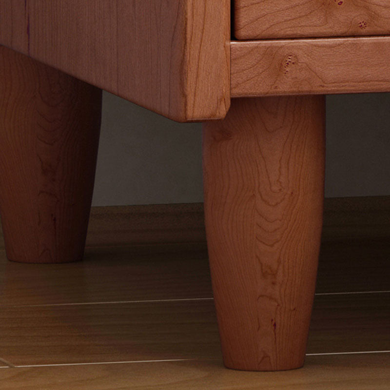 Table de chevet contemporaine nordique en bois d’hévéa, bois de pin, bois massif, panneau multicouche, verre nervuré, à 1 tiroir pour chambre à coucher 