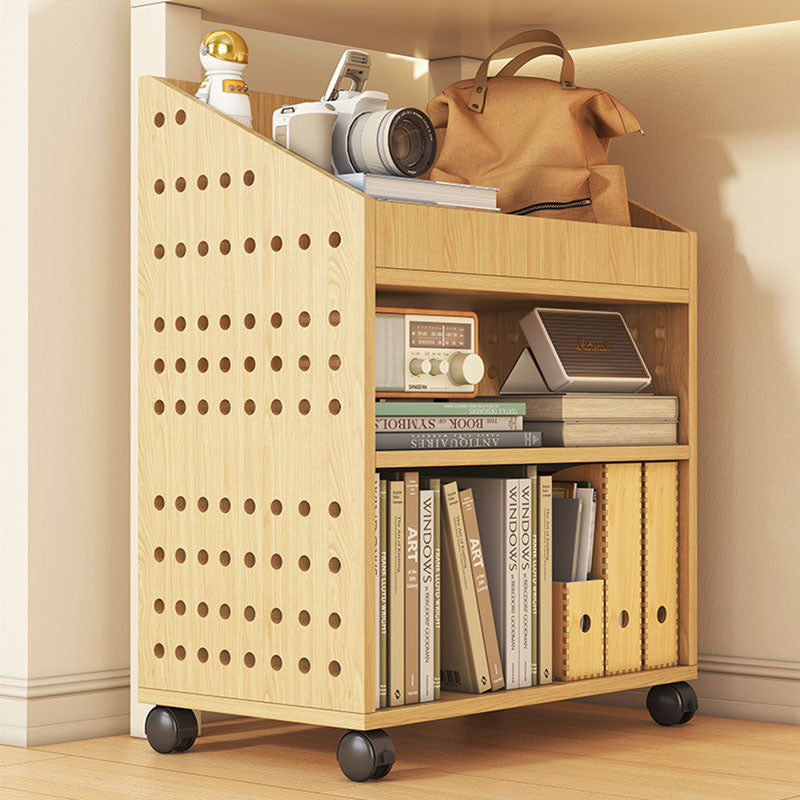 Modern Minimalist Trapezoid MDF Movable Floor-Standing Storage Shelf 1/2/3-Tier For Study