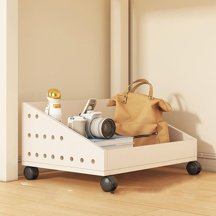 Modern Minimalist Trapezoid MDF Movable Floor-Standing Storage Shelf 1/2/3-Tier For Study