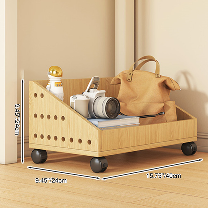 Modern Minimalist Trapezoid MDF Movable Floor-Standing Storage Shelf 1/2/3-Tier For Study