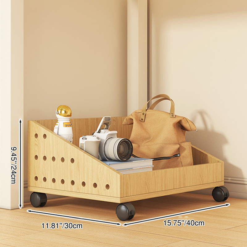 Modern Minimalist Trapezoid MDF Movable Floor-Standing Storage Shelf 1/2/3-Tier For Study