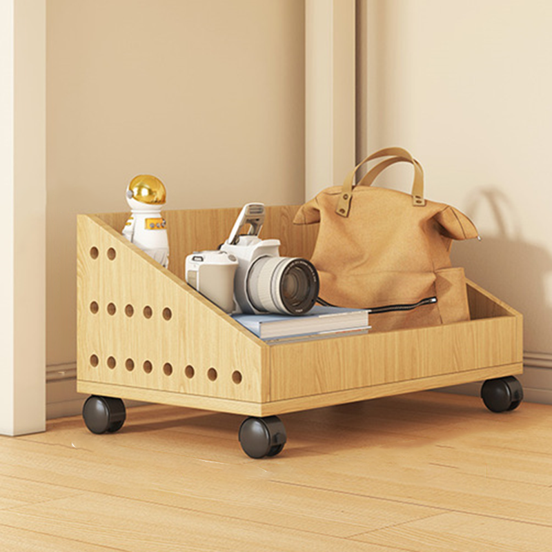 Modern Minimalist Trapezoid MDF Movable Floor-Standing Storage Shelf 1/2/3-Tier For Study