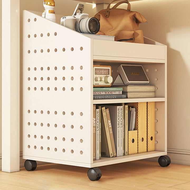 Modern Minimalist Trapezoid MDF Movable Floor-Standing Storage Shelf 1/2/3-Tier For Study