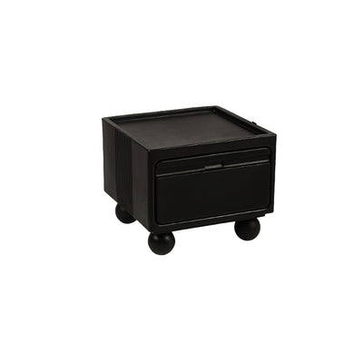 Contemporary Scandinavian PE ABS Square Nightstand 1-Drawer For Bedroom