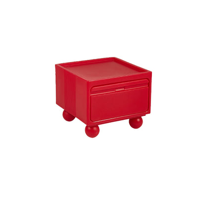 Contemporary Scandinavian PE ABS Square Nightstand 1-Drawer For Bedroom