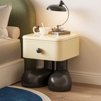 Modern Art Deco Wood MDF Kids Square Nightstand 1-Drawer For Bedroom