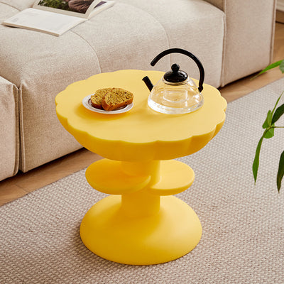 Modern Minimalist PE Flower Cloud End Table 3-Tier For Living Room