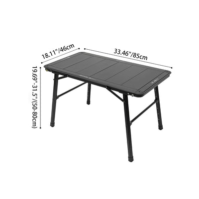 Modern Minimalist Aluminum Nylon Rectangular Height Adjustable Portable And Modular Outdoor Dining Table 1-Tier For Outdoor Patio