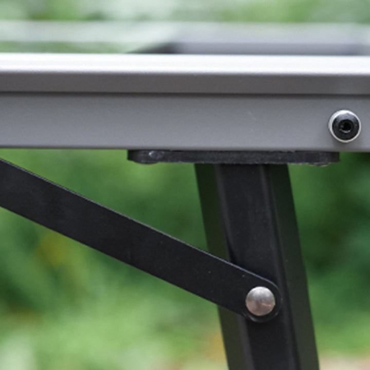 Table à manger extérieure moderne minimaliste en aluminium et nylon rectangulaire, réglable en hauteur, portable et modulaire, 1 niveau pour patio extérieur 