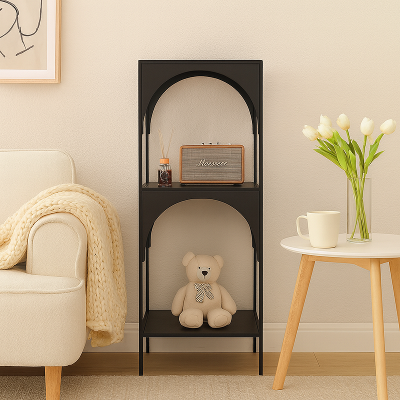 Modern Minimalist Iron Square Side Table 3-Tier For Living Room