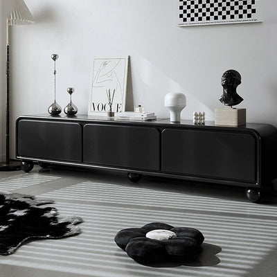 Modern Minimalist MDF Wood Rectangular TV Stand 3-Drawer For Living Room
