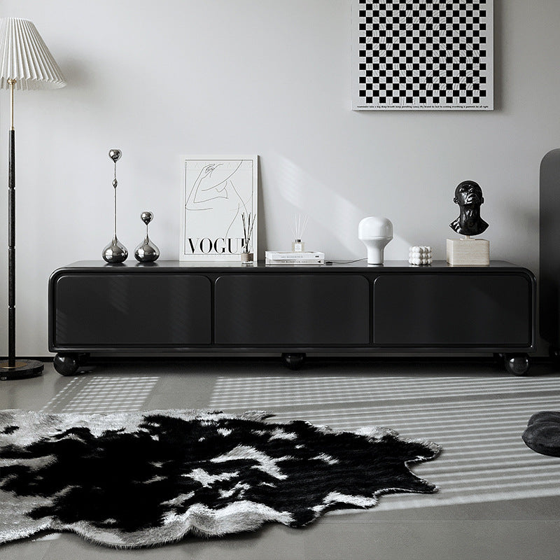 Modern Minimalist MDF Wood Rectangular TV Stand 3-Drawer For Living Room