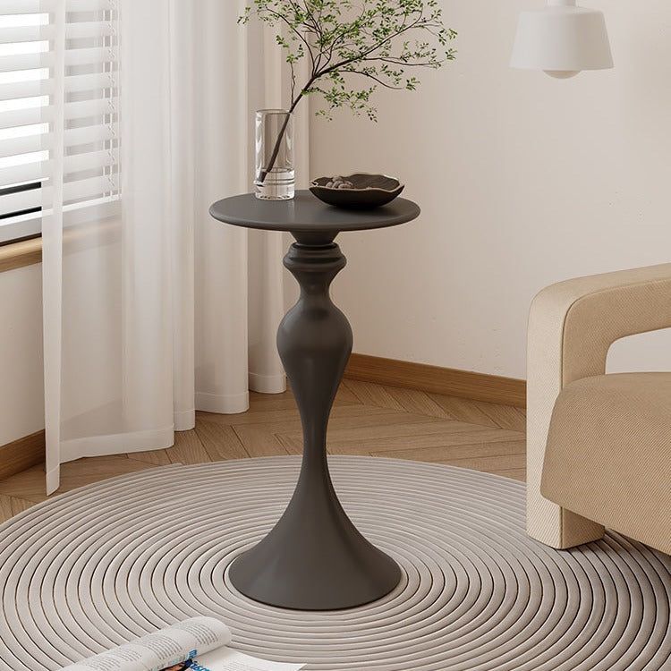 Contemporary Scandinavian Iron Round End Table 1-Tier For Living Room