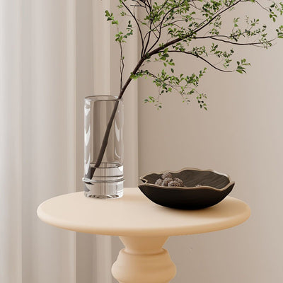 Contemporary Scandinavian Iron Round End Table 1-Tier For Living Room