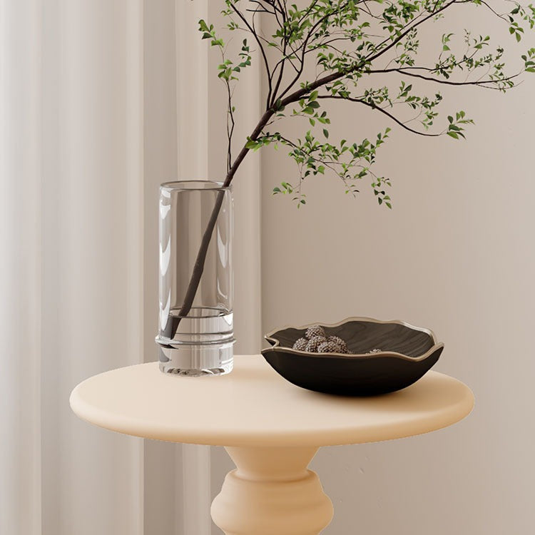 Contemporary Scandinavian Iron Round End Table 1-Tier For Living Room
