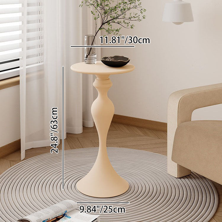 Contemporary Scandinavian Iron Round End Table 1-Tier For Living Room