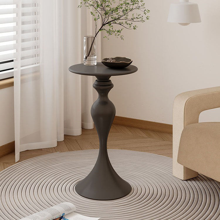 Contemporary Scandinavian Iron Round End Table 1-Tier For Living Room