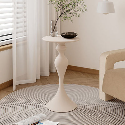 Contemporary Scandinavian Iron Round End Table 1-Tier For Living Room