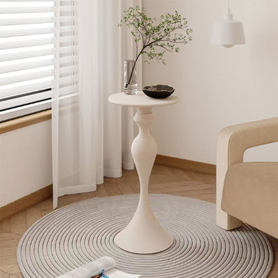Contemporary Scandinavian Iron Round End Table 1-Tier For Living Room
