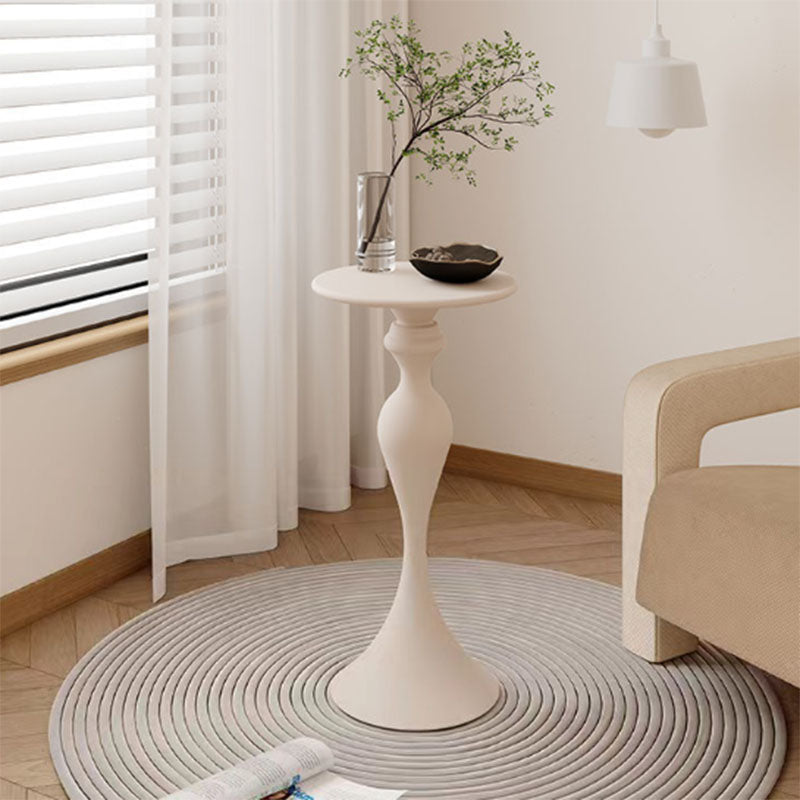 Contemporary Scandinavian Iron Round End Table 1-Tier For Living Room