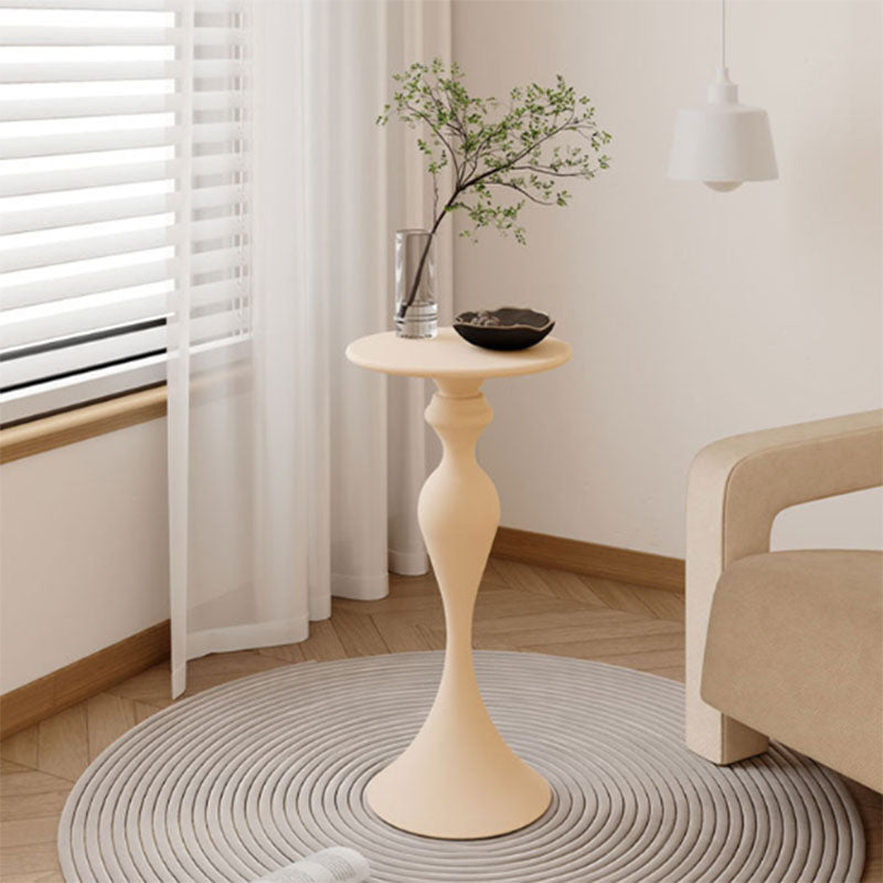 Contemporary Scandinavian Iron Round End Table 1-Tier For Living Room