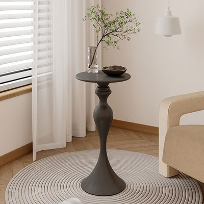Contemporary Scandinavian Iron Round End Table 1-Tier For Living Room