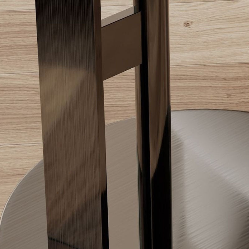 Modern Minimalist Glass Stone Slab Stainless Steel Round End Table 2-Tier For Living Room
