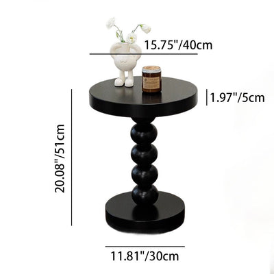 Modern Minimalist Wood Round End Table 1-Tier For Living Room