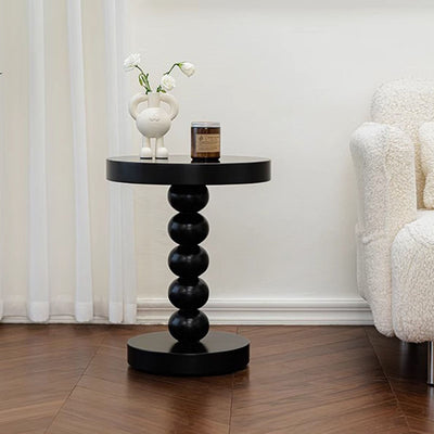 Modern Minimalist Wood Round End Table 1-Tier For Living Room